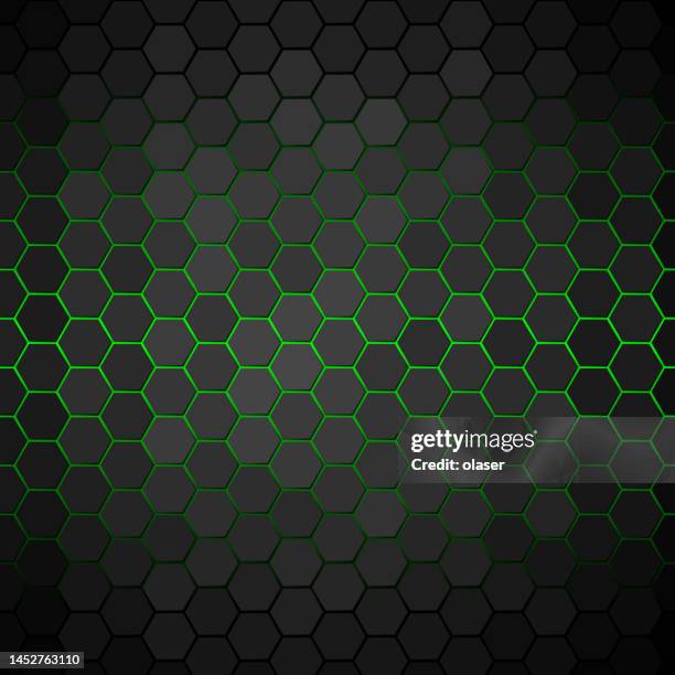 green glow behind backlit hexagon tiles - mini split stock illustrations