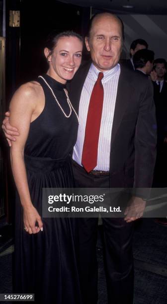 Robert Duvall and Sharon Brophy attend Ballroom Week Gala Tea Dance on May 31, 1990 at the Waldorf Hotel in New York City.