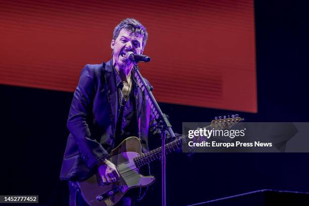 The singer Coque Malla performs during the penultimate concert of his tour at the Wizink Center, on 27 December, 2022 in Madrid, Spain. The artist...