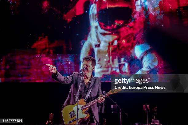 The singer Coque Malla performs during the penultimate concert of his tour at the Wizink Center, on 27 December, 2022 in Madrid, Spain. The artist...