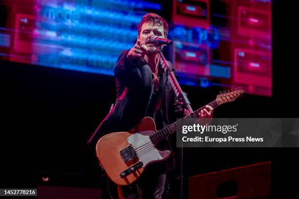 The singer Coque Malla performs during the penultimate concert of his tour at the Wizink Center, on 27 December, 2022 in Madrid, Spain. The artist...