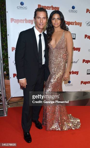 Actor Matthew McConaughey and Camila Alves attend "The Paperboy" After Party during the 65th Annual Cannes Film Festival on May 24, 2012 in Cannes,...