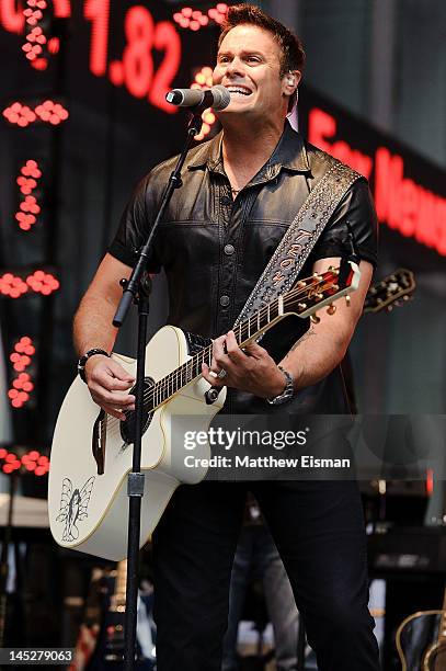 Troy Gentry of the country duo Montgomery Gentry performs during "FOX & Friends" All American Concert Series at FOX Studios on May 25, 2012 in New...