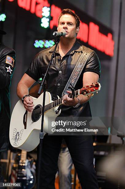 Troy Gentry of the country duo Montgomery Gentry performs during "FOX & Friends" All American Concert Series at FOX Studios on May 25, 2012 in New...