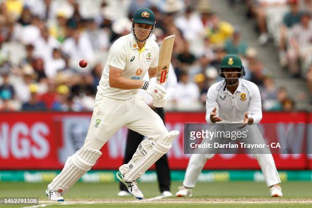 Cameron Green of Australia bats during day three of the Second Test match in the series between Australia and South Africa at Melbourne Cricket...