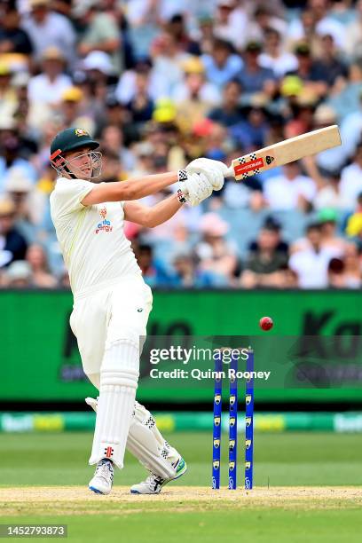 Cameron Green of Australia bats during day three of the Second Test match in the series between Australia and South Africa at Melbourne Cricket...