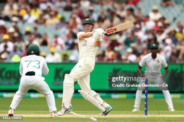 Cameron Green of Australia bats during day three of the Second Test match in the series between Australia and South Africa at Melbourne Cricket...