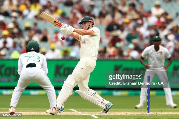 Cameron Green of Australia bats during day three of the Second Test match in the series between Australia and South Africa at Melbourne Cricket...