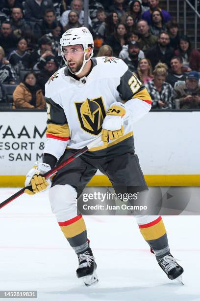 Michael Amadio of the Vegas Golden Knights skates on the ice during the second period against the Los Angeles Kings at Crypto.com Arena on December...