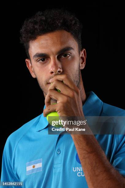 Francisco Cerundolo of Argentina poses during a 2023 United Cup media opportunity at RAC Arena on December 28, 2022 in Perth, Australia.