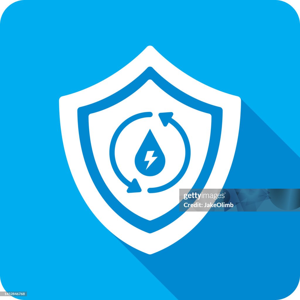 Shield Hydraulic Power Icon Silhouette