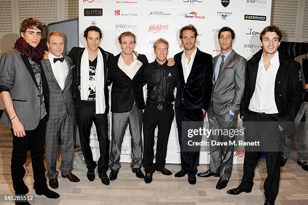 Drivers Esteban Gutierrez, Valtteri Bottas, Bruno Senna, Dani Clos, Sam Bird, Jean-Eric Vergne, Daniel Ricciardo and Jules Bianchi attend the Amber...