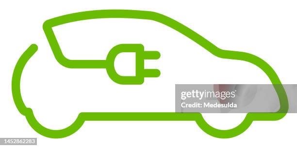 ilustraciones, imágenes clip art, dibujos animados e iconos de stock de coche eléctrico - enchufar