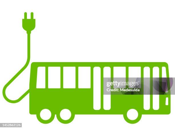 stockillustraties, clipart, cartoons en iconen met electric bus - car charger