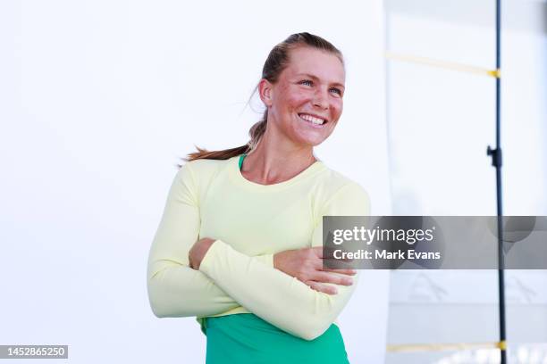 Maddison Inglis of Team Australia poses during a media opportunity ahead of the 2023 United Cup at Ken Rosewall Arena on December 28, 2022 in Sydney,...