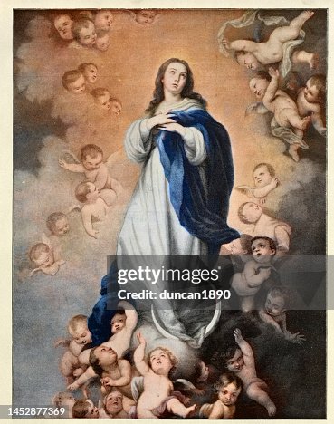 Virgin Mary, The Immaculate Conception of Los Venerables, Spanish artist Bartolomé Esteban Murillo 17th Century Virgin Mary, The Immaculate Conception of Los Venerables, Spanish artist Bartolomé Esteban Murillo 17th Century