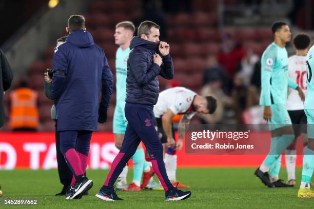 Head Coach Nathan Jones of Southampton after his sides 3-1 defeat during the Premier League match between Southampton FC and Brighton & Hove Albion...