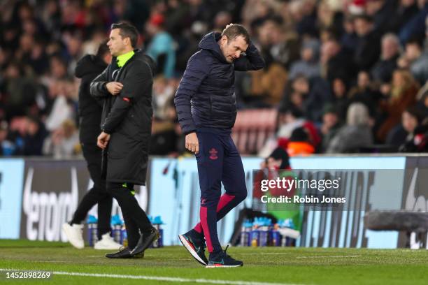 Head Coach Nathan Jones of Southampton during the Premier League match between Southampton FC and Brighton & Hove Albion at Friends Provident St....