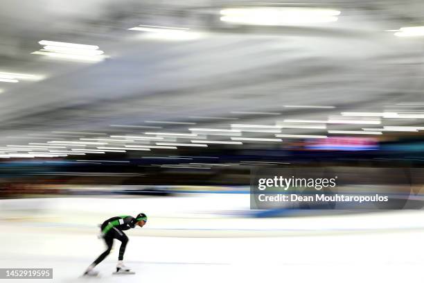 Patrick Roest competes in the 10000m Mens Allround race during the Daikin NK or Netherlands Championship Allround & Sprint Finals at Thialf Ice Arena...