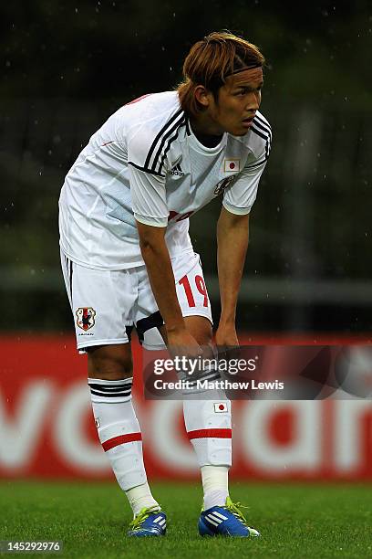 Takashi Usami of Japan in action during the Toulon Tournament Group A match between Japan and Netherlands at Stade de L'Esterel on May 25, 2012 in...