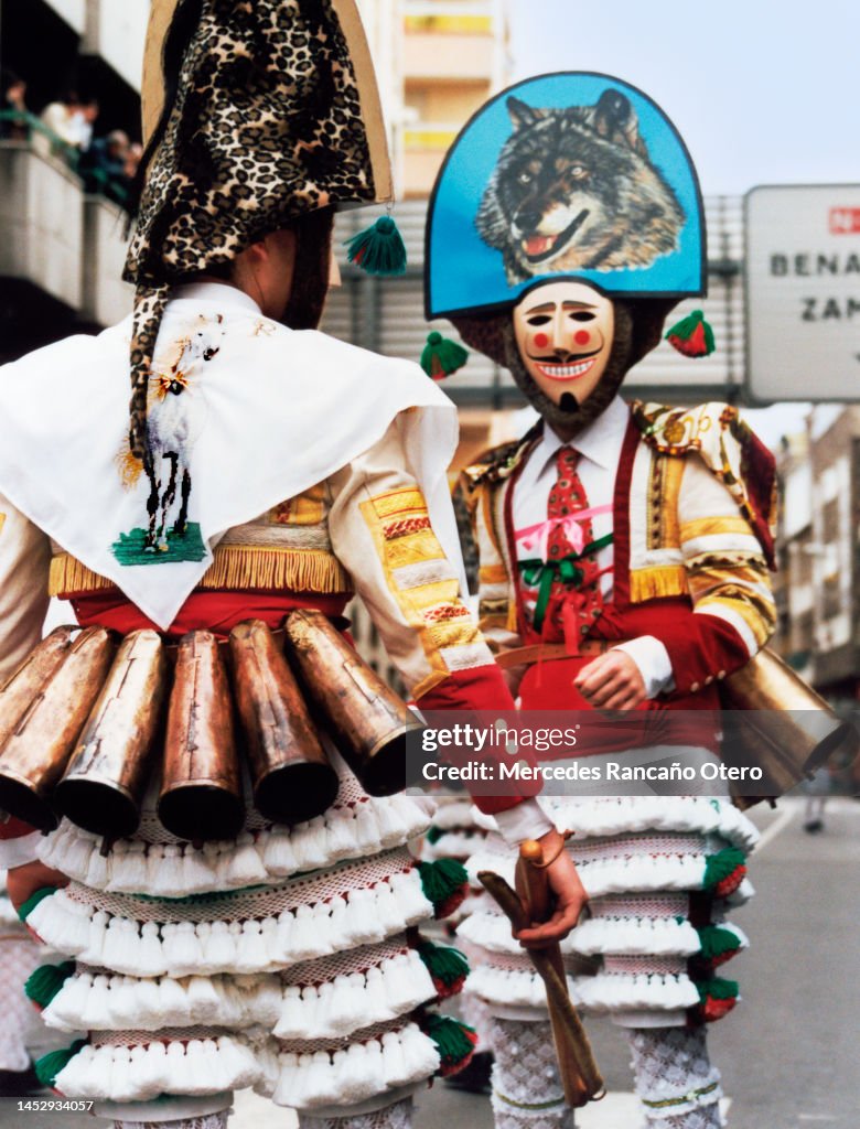 Standard traditional disguise in Verín Carnival, Ourense province, Galicia, Spain. Cigarrón.