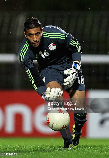Ahmed El Shenawy of Egypt in action during the Toulon Tournament Group A match between Egypt and Turkey at Stade Perruc on May 25, 2012 in...