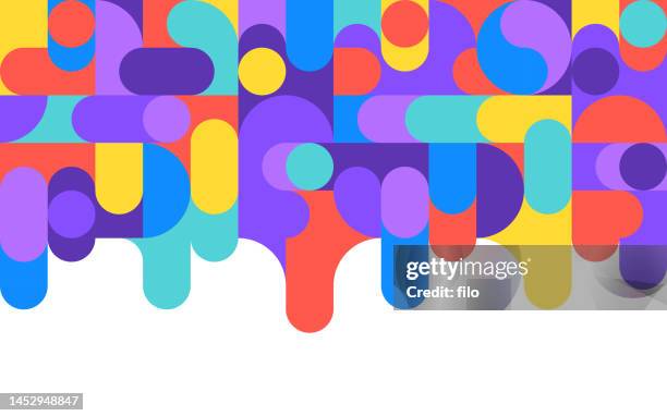 bildbanksillustrationer, clip art samt tecknat material och ikoner med modern shapes design edge frame - flerfärgad bakgrund