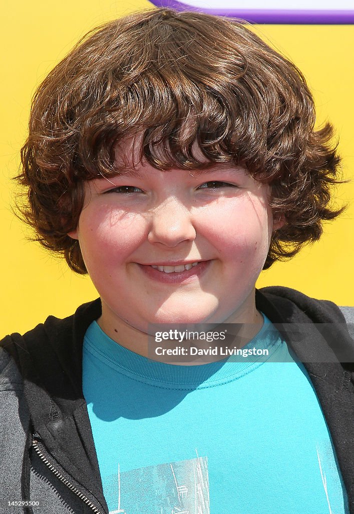Actor Aedin Mincks attends the "Heimlich Hero" kids visit to the set