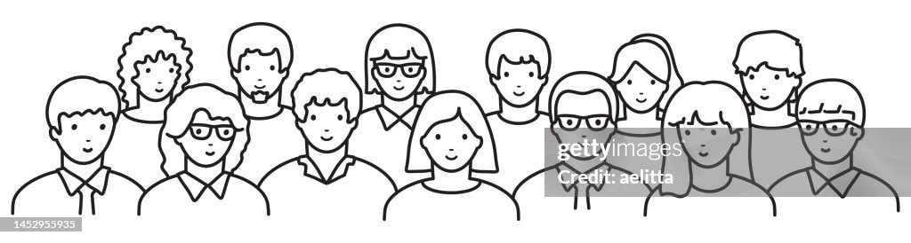 Group Of People Line Art High-Res Vector Graphic - Getty Images