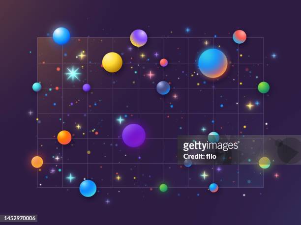 outer space planets galaxy sci-fi abstract background - galaxy stock illustrations