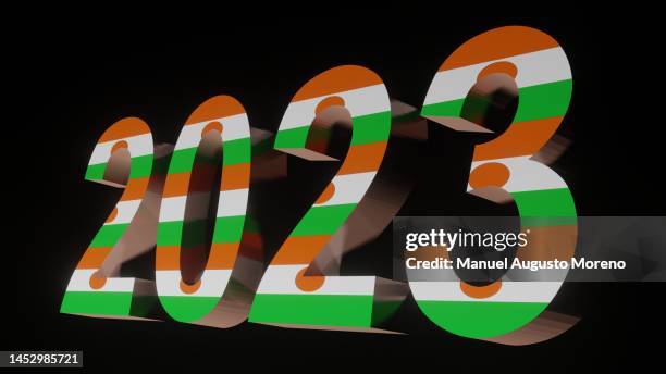 year 2023 with the flag of niger - argentina vs nigeria stock pictures, royalty-free photos & images