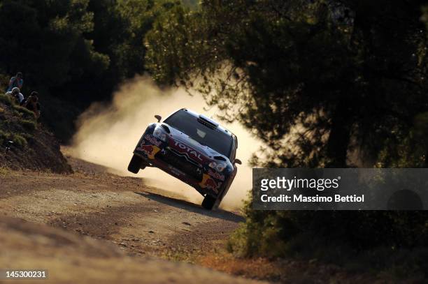 Mikko Hirvonen of Finland and Jarmo Lehtinen of Finland compete in their Citroen Total WRT Citroen DS3 WRC during Day One of the WRC Rally Acropolis...