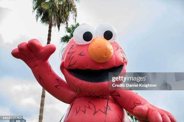 Balloon of Sesame Street character Elmo is displayed in the Port of San Diego Holiday Bowl Parade on December 28, 2022 in San Diego, California....