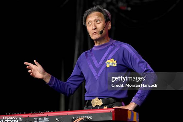 Jeff Fatt of The Wiggles performs on stage during Falls Festival Melbourne at Sidney Myer Music Bowl on December 29, 2022 in Melbourne, Australia.