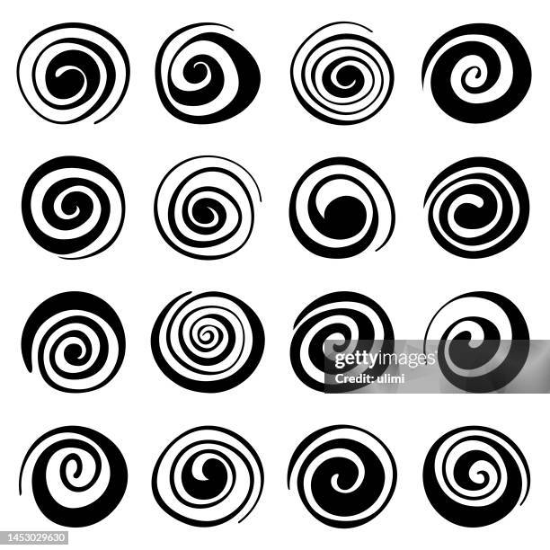 hand drawn spirals - spiral stock illustrations