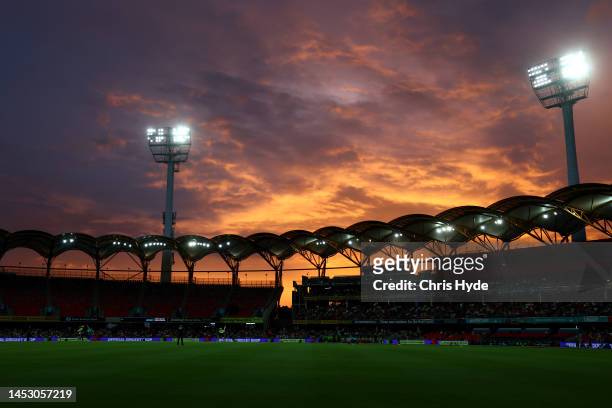 General view during the Men's Big Bash League match between the Brisbane Heat and the Sydney Thunder at Metricon Stadium, on December 29 in Gold...