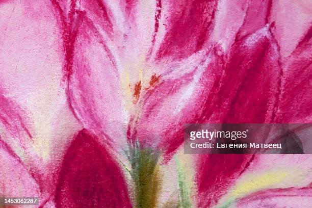 pink purple pastel chalk painting abstract colorful wallpaper background - flowers chalk drawings stock pictures, royalty-free photos & images