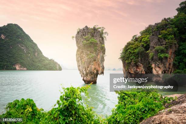 james bond island near phuket, thailand - james bond island stock pictures, royalty-free photos & images