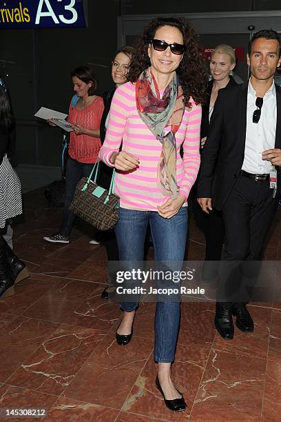 Andie McDowell is seen at Nice Airport during 65th Cannes Film Festival on May 26, 2012 in Cannes, France.