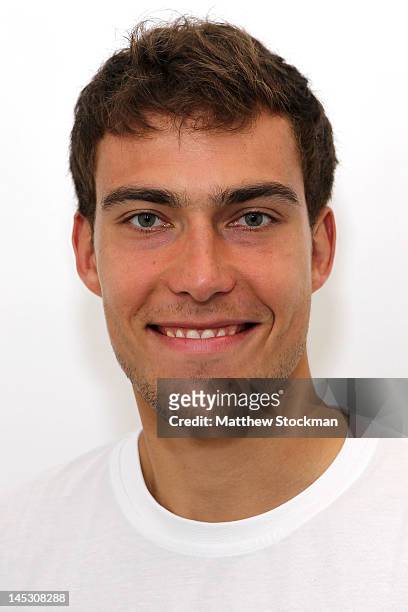 Jerzy Janowicz poses for a head shot at Roland Garros on May 25, 2012 in Paris, France.