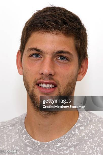 Filip Krajinovic poses for a head shot at Roland Garros on May 25, 2012 in Paris, France.