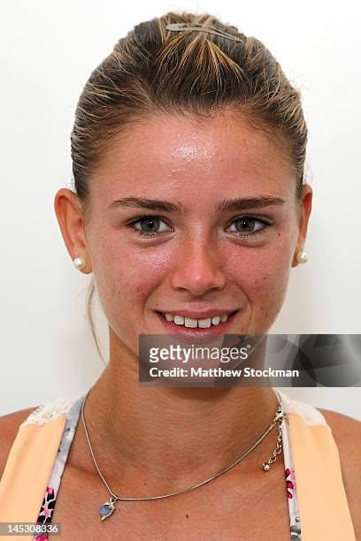 Camila Giorgi poses for a head shot at Roland Garros on May 25, 2012 in Paris, France.