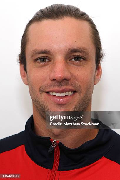 Horacio Zeballos poses for a head shot at Roland Garros on May 24, 2012 in Paris, France.