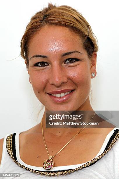 Elitsa Kostova poses for a head shot at Roland Garros on May 24, 2012 in Paris, France.