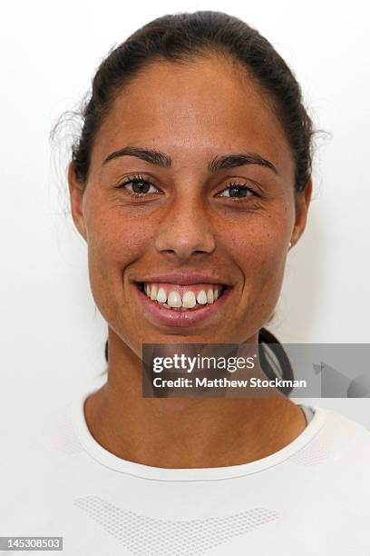 Estrella Cabeza Candela for a head shot at Roland Garros on May 24, 2012 in Paris, France.