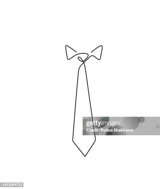 illustrations, cliparts, dessins animés et icônes de dessin au trait continu d’une cravate - cravate