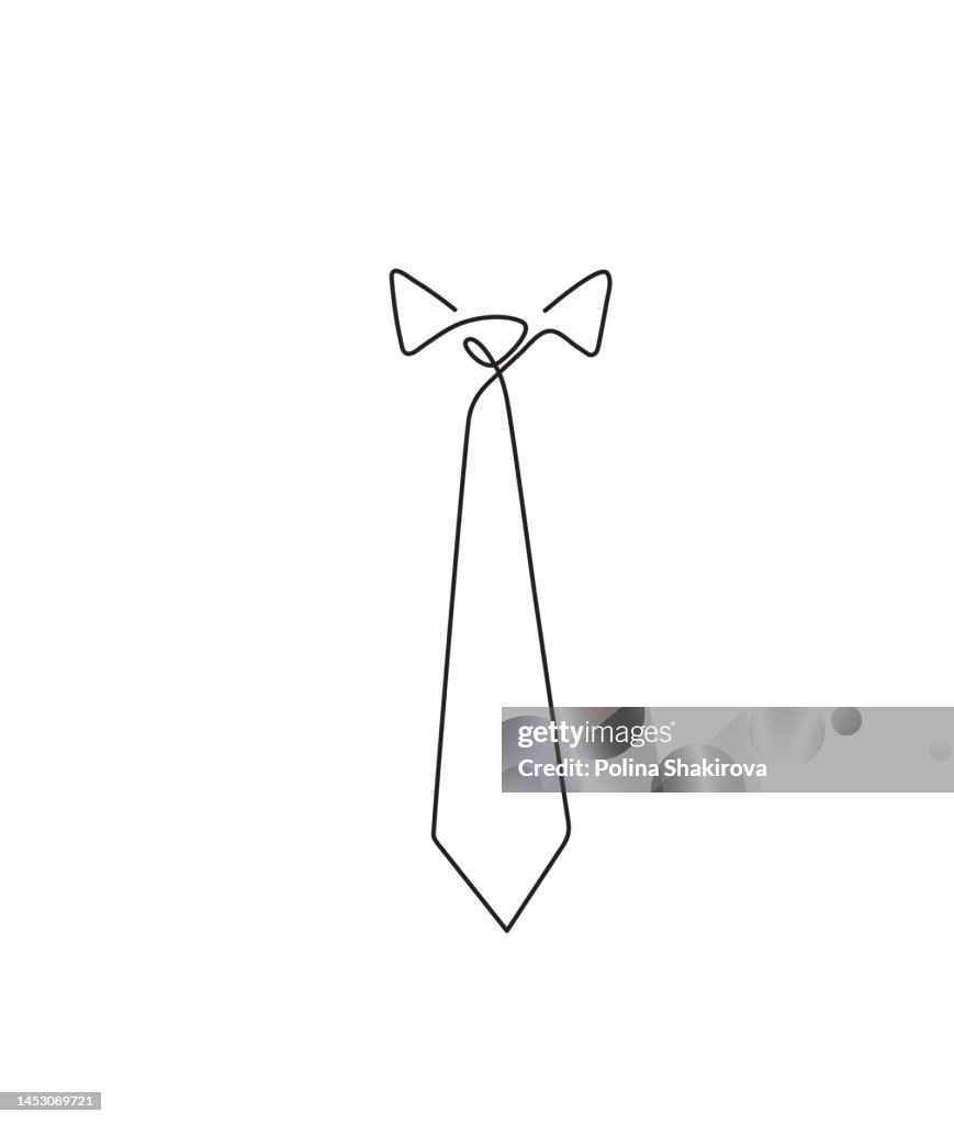 Continuous line drawing of a Tie