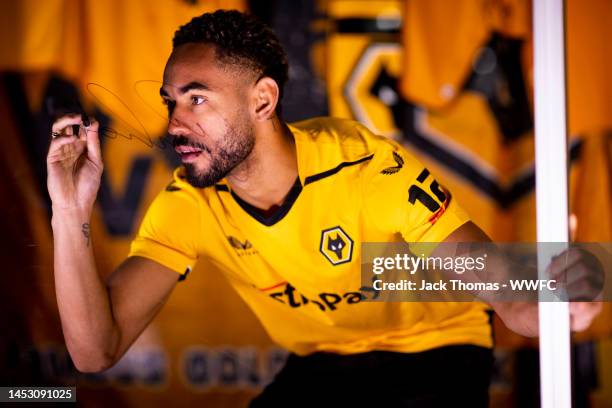 Wolverhampton Wanderers unveil new signing Matheus Cunha at Molineux on December 23, 2022 in Wolverhampton, England.