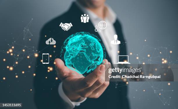 global network connections technology innovation science communication social media - marketing technology stock-fotos und bilder