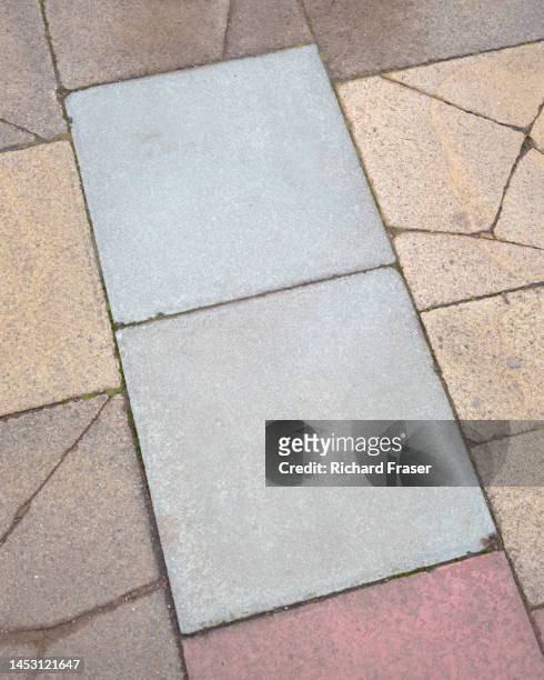 pavement made from a myriad of tiles, brighton, uk. - fraser stock pictures, royalty-free photos & images